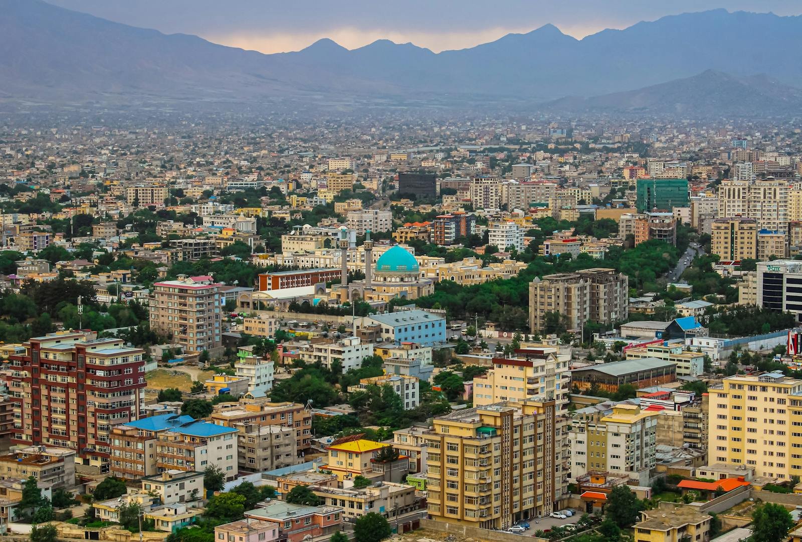 Panorama of Kabul Surrounded by Mountains