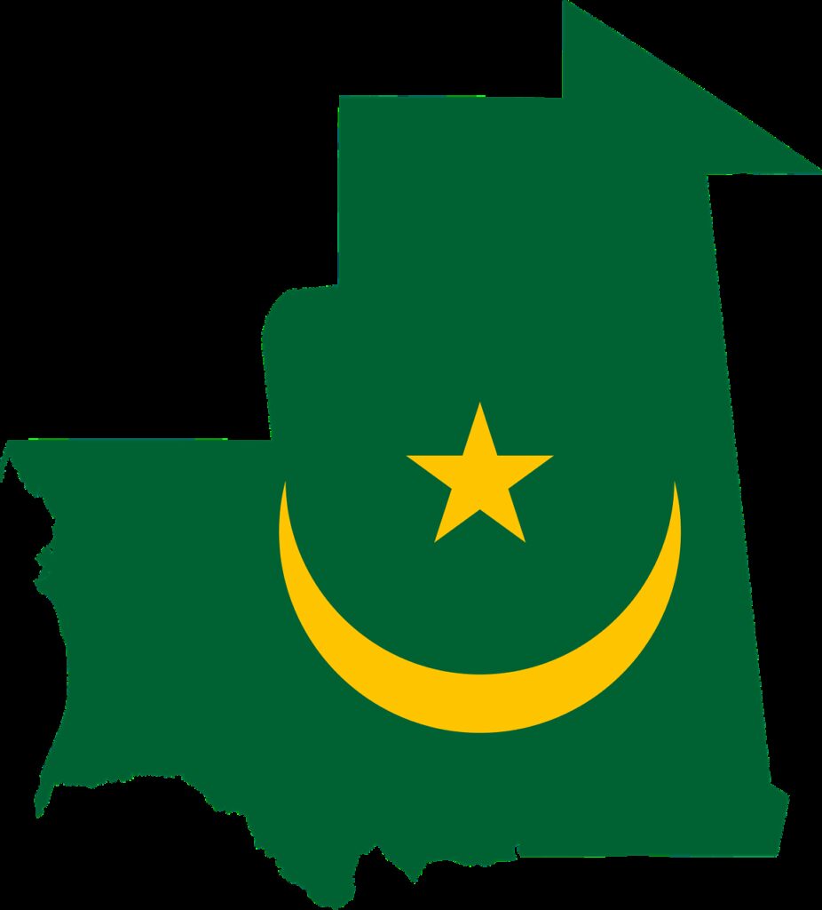 mauritania, flag, map