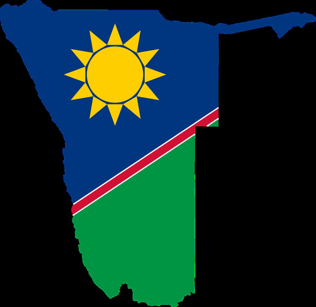 namibia, flag, map