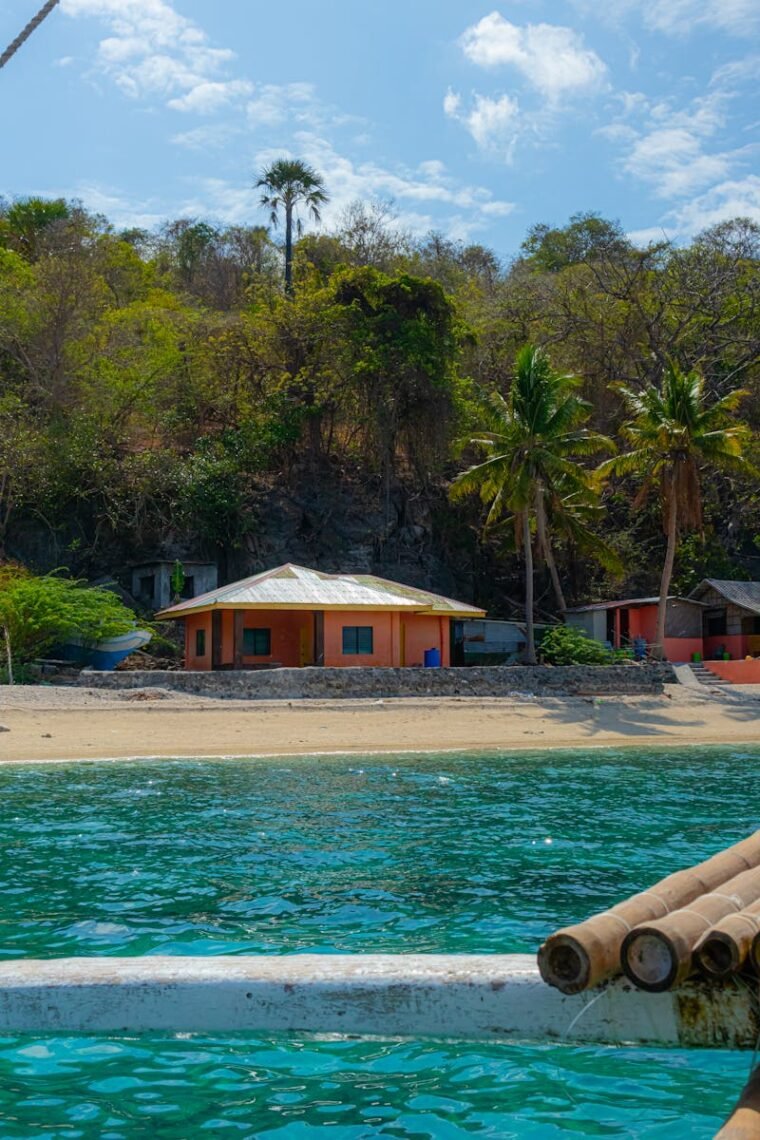 Houses on Beach on Seashore Mozambique