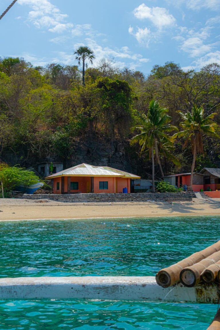 Houses on Beach on Seashore Mozambique